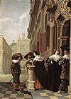 Conversation outside a Castle by Dirck van Delen